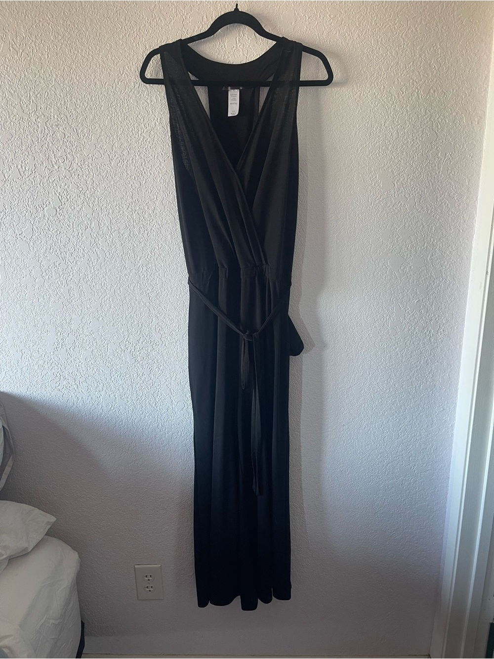Swimsuits For All Black Sleeveless Wrap Jumpsuit